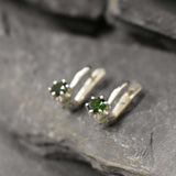 Tourmaline Earrings, Dainty Earrings, Natural Tourmaline, Green Tourmaline, Small Green Earrings, Simple Earrings, Solid Silver Earrings