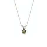 Dainty Green Pendant - Green Tourmaline Necklace - Minimalist Round Pendant