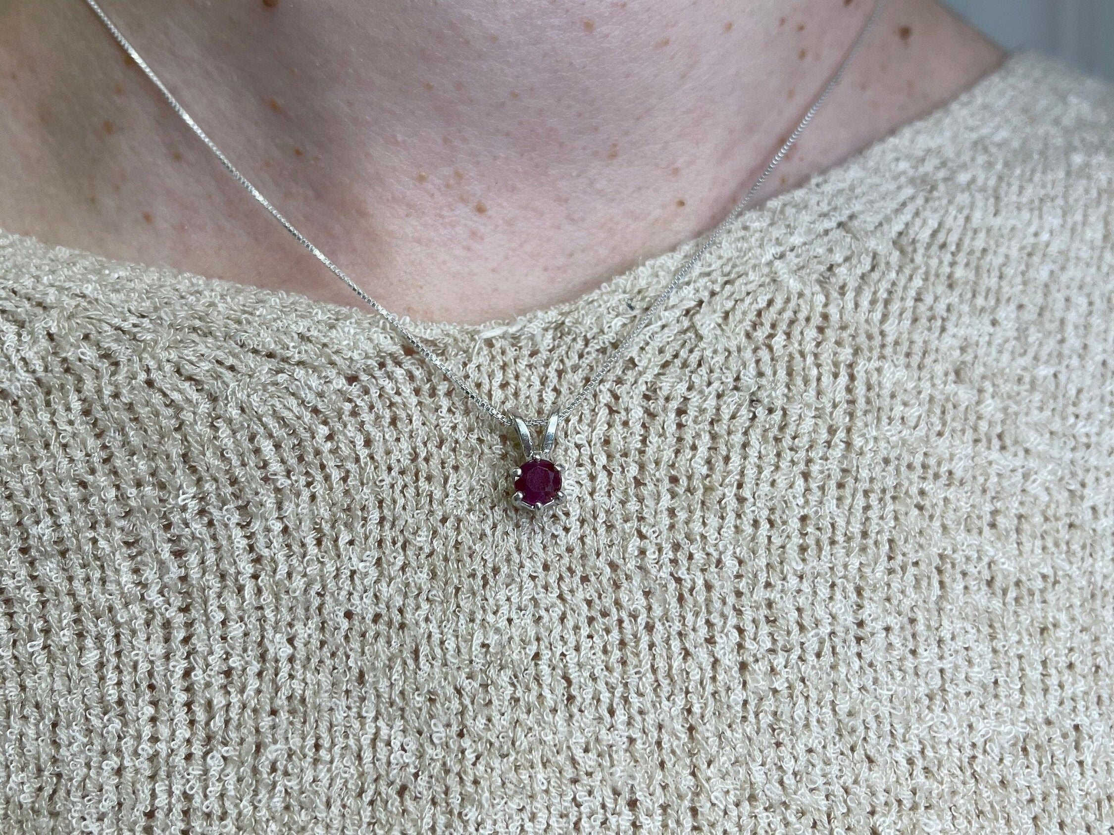 Tourmaline Necklace, Dainty Round Pendant, Green Tourmaline, Layering Necklace, October Birthstone, Small Dainty Necklace, Sterling Silver