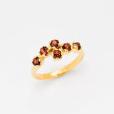 Natural Garnet Ring - Red Bypass Ring - January Birthstone Ring