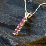 Natural Ruby Pendant made in 925 Sterling Silver with Round Natural Red Ruby in Channel-Set setting, July Birthstone gift idea, symbolizes nobility, purity, and passion, ideal for everyday wear and perfect for birthday gifting and special occasions.