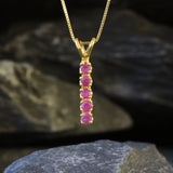 Gorgeous 18k Gold Vermeil Pendant featuring a natural red ruby, a stunning accessory for daily wear and meaningful gifts.
