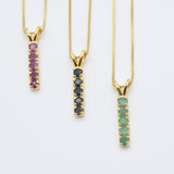 Natural Ruby Pendant in 18k Gold Vermeil, channel-set design, a luxurious gift representing love and nobility for any occasion.