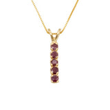 Natural Ruby Pendant made in 18k Gold Vermeil with Round Natural Red Ruby in Channel-Set setting, July Birthstone gift idea, symbolizes nobility, purity, and passion, ideal for everyday wear and perfect for birthday gifting and special occasions.