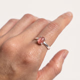 Pink Tourmaline Ring - Pink Oval Ring - Vintage Solitaire Ring