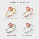 Pink Tourmaline Ring - Pink Oval Ring - Vintage Solitaire Ring