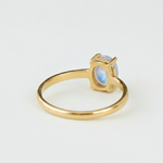 Natural Moonstone Ring in 18k Gold Vermeil, featuring a beautiful oval gemstone, symbolizes protection and is ideal for gifting.