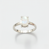 Natural Moonstone Ring made in 925 Sterling Silver with Oval Natural Rainbow Moonstone in Prong setting, June Birthstone gift idea, symbolizes hope, healing, and protection, ideal for everyday wear and perfect for birthday gifting and special occasions.