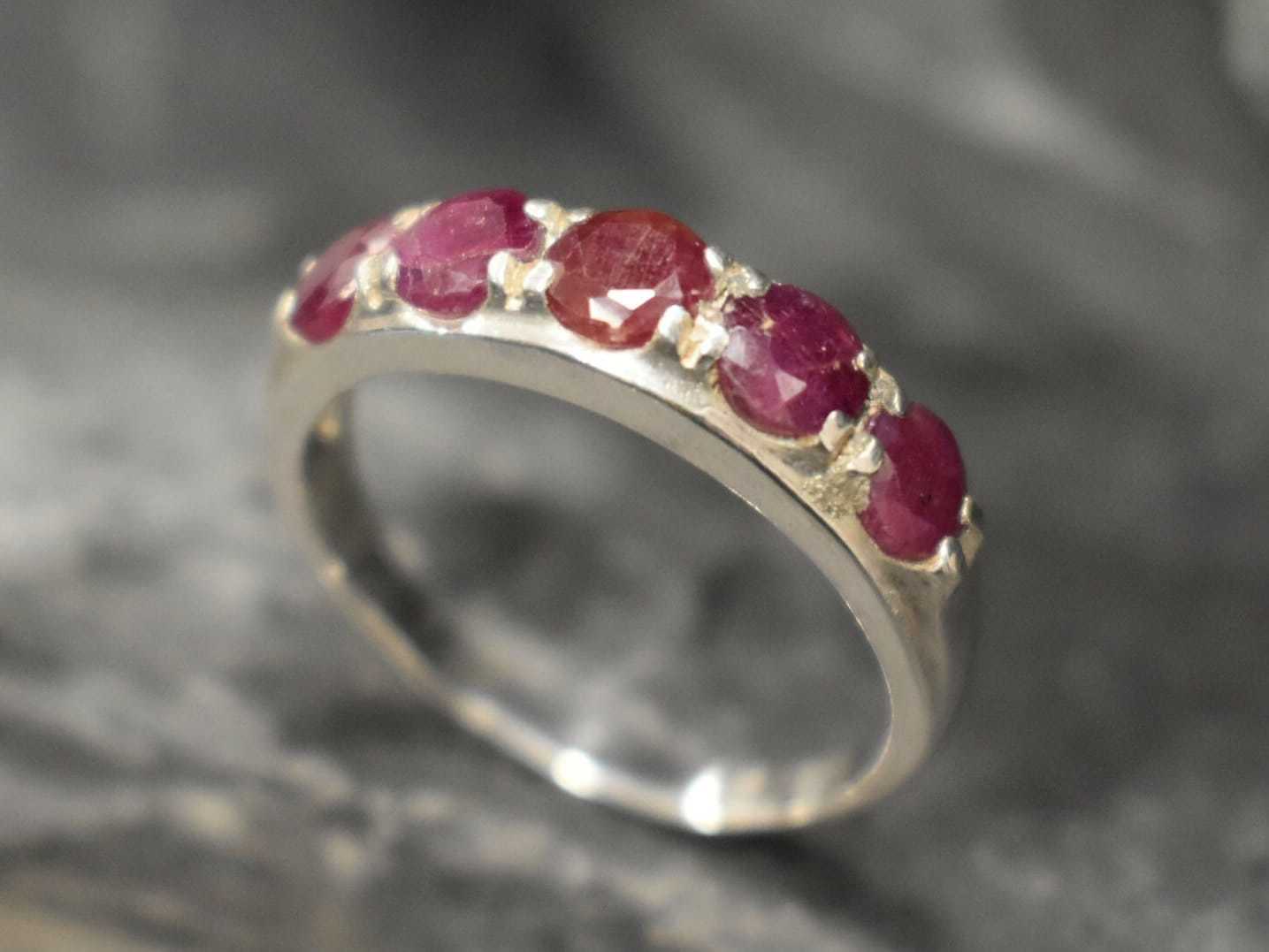 Natural Ruby Ring made in 925 Sterling Silver with Round Natural Red Ruby in Prong setting, July Birthstone gift idea, symbolizes nobility, purity, and passion, ideal for everyday wear and perfect for birthday gifting and special occasions.