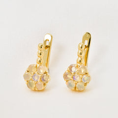 Fire Opal Earrings, Ethiopian Opal, October Birthtone, Flower Earrings, Opal Earrings, Opal Studs, Vintage Opal Studs, 925 Silver Earrings(1)