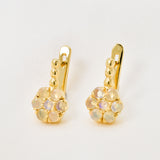 Fire Opal Daisy Earrings - Natural Ethiopian Opal - October Birthstone Flower Studs