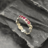 Red Bar Band - Natural Ruby Ring, July Birthstone Ring