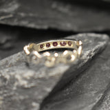 Red Bar Band - Natural Ruby Ring, July Birthstone Ring