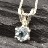 Dainty Topaz Pendant - Blue Topaz Necklace - Minimalist Blue Pedant