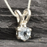Blue Topaz Gold Necklace -  Dainty Topaz Pendant - December Birthstone Necklace