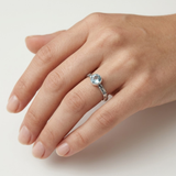 Aquamarine Ring - Silver Tribal Ring - Sky Blue Ring