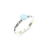 Larimar Ring, Natural Larimar, March Birthstone, Blue Solitaire Ring, Blue Vintage Ring, Jewel Of Atlantis, Promise Ring, Solid Silver Ring