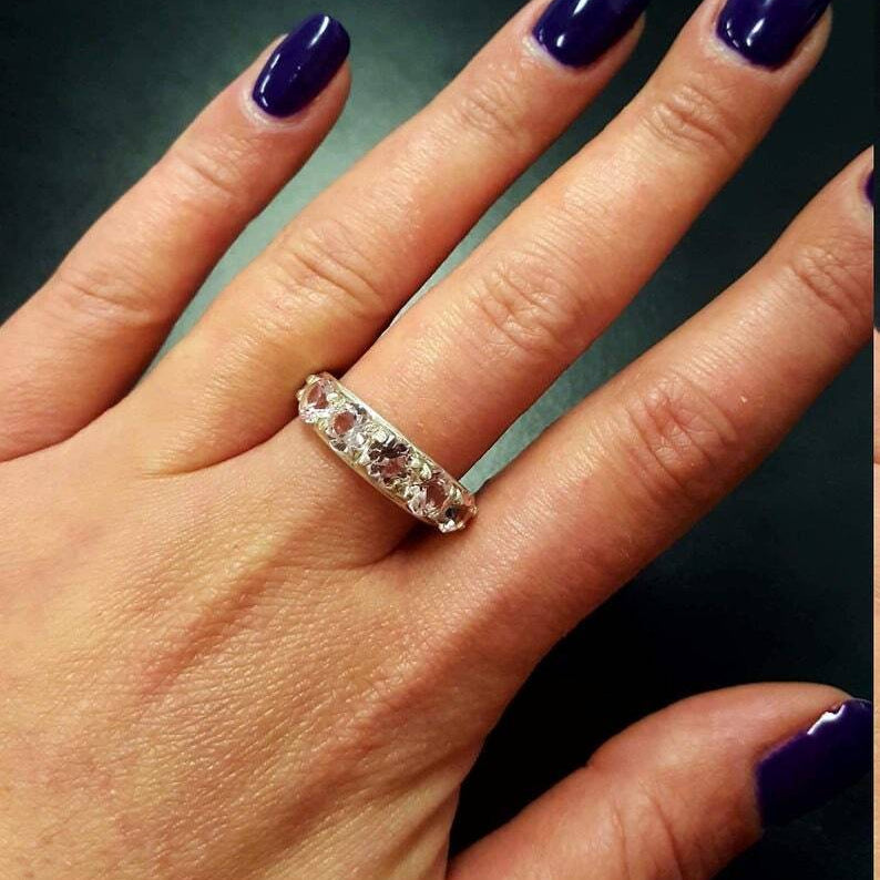 Wide Citrine Band, Natural Citrine Ring, Statement Band, November Birthstone, Yellow Gemstone Band, Thick Yellow Ring, Solid Silver Ring