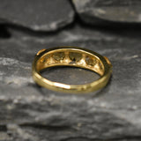 Half Eternity Citrine Gold Ring - Wide Band, Natural Citrine Ring, Stackable Citrine Band