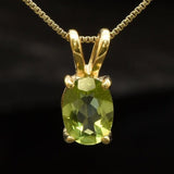 Gold Peridot Pendant - Green Dainty Necklace - Minimalist Peridot Necklace