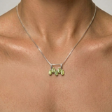 Peridot Necklace - Green Baguette Pendant - August Birthstone Necklace
