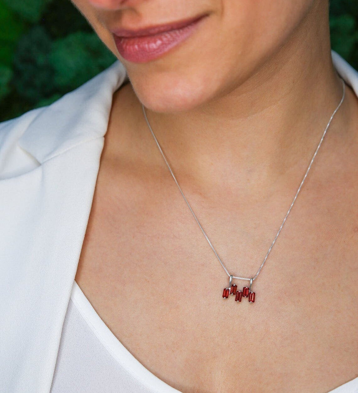 Gold Peridot Pendant, Horizontal Pendant, Natural Peridot, August Birthstone, Baguette Necklace, Green Pendant, Gold Plated Pendant, Vermeil(3)