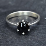 Onyx Ring, Natural Onyx, Black Solitaire Ring, Black Stone Ring, Black Gem Ring, Black Engagement Ring, Black Promise Ring, Onyx, 925 Silver