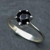 Onyx Ring, Natural Onyx, Black Solitaire Ring, Black Stone Ring, Black Gem Ring, Black Engagement Ring, Black Promise Ring, Onyx, 925 Silver