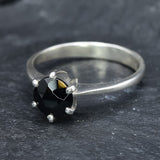 Onyx Ring, Natural Onyx, Black Solitaire Ring, Black Stone Ring, Black Gem Ring, Black Engagement Ring, Black Promise Ring, Onyx, 925 Silver