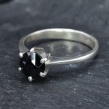 Onyx Ring, Natural Onyx, Black Solitaire Ring, Black Stone Ring, Black Gem Ring, Black Engagement Ring, Black Promise Ring, Onyx, 925 Silver