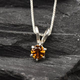 Yellow Tourmaline Necklace - Dainty Yellow Pendant - October Birthstone Necklace