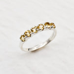 Citrine Band, Natural Citrine, November Birthstone, Half Eternity Ring, Yellow Diamond Ring, Vintage Ring, Eternity Band, Solid Silver Ring