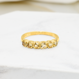 Yellow Citrine Band - Half Eternity Band - Silver Citrine Ring