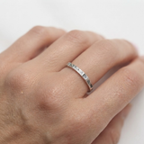 Silver Hammered Band - Textured Stackable Ring - Solid Silver Ring