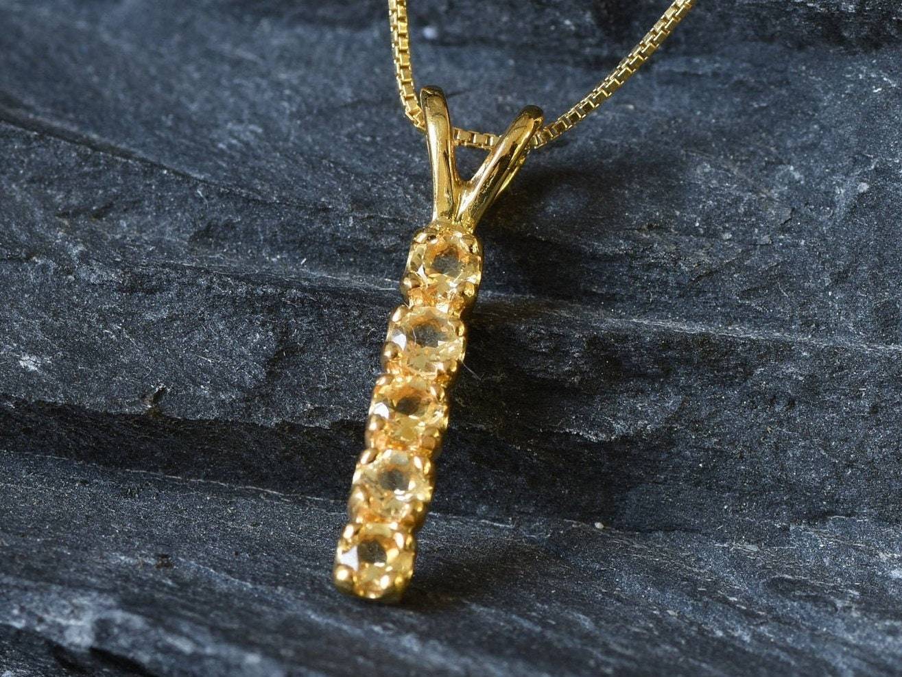 Gold Citrine Pendant, Natural Citrine, November Birthstone, Gold Minimal Pendant, Gold Dainty Pendant, Gold Pendant, Layering Necklace