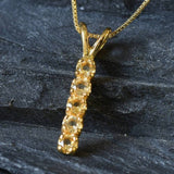 Vertical Citrine Necklace - Natural Citrine Necklace - Layering Necklace