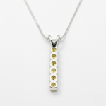 Stylish Citrine Pendant in Solid Silver, Minimalist Charm, Perfect for Everyday Looks and November Birthday Celebrations.