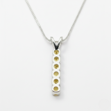 Stylish Citrine Pendant in Solid Silver, Minimalist Charm, Perfect for Everyday Looks and November Birthday Celebrations.