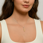Natural Citrine Pendant Necklace in Sterling Silver, Minimalist Style, Great for Everyday Use and Special Celebrations.