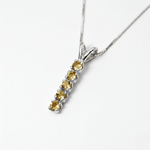 Natural Citrine Pendant in Solid Silver, Elegant Minimalism, Perfect Gift for November Birthdays and Everyday Wear.