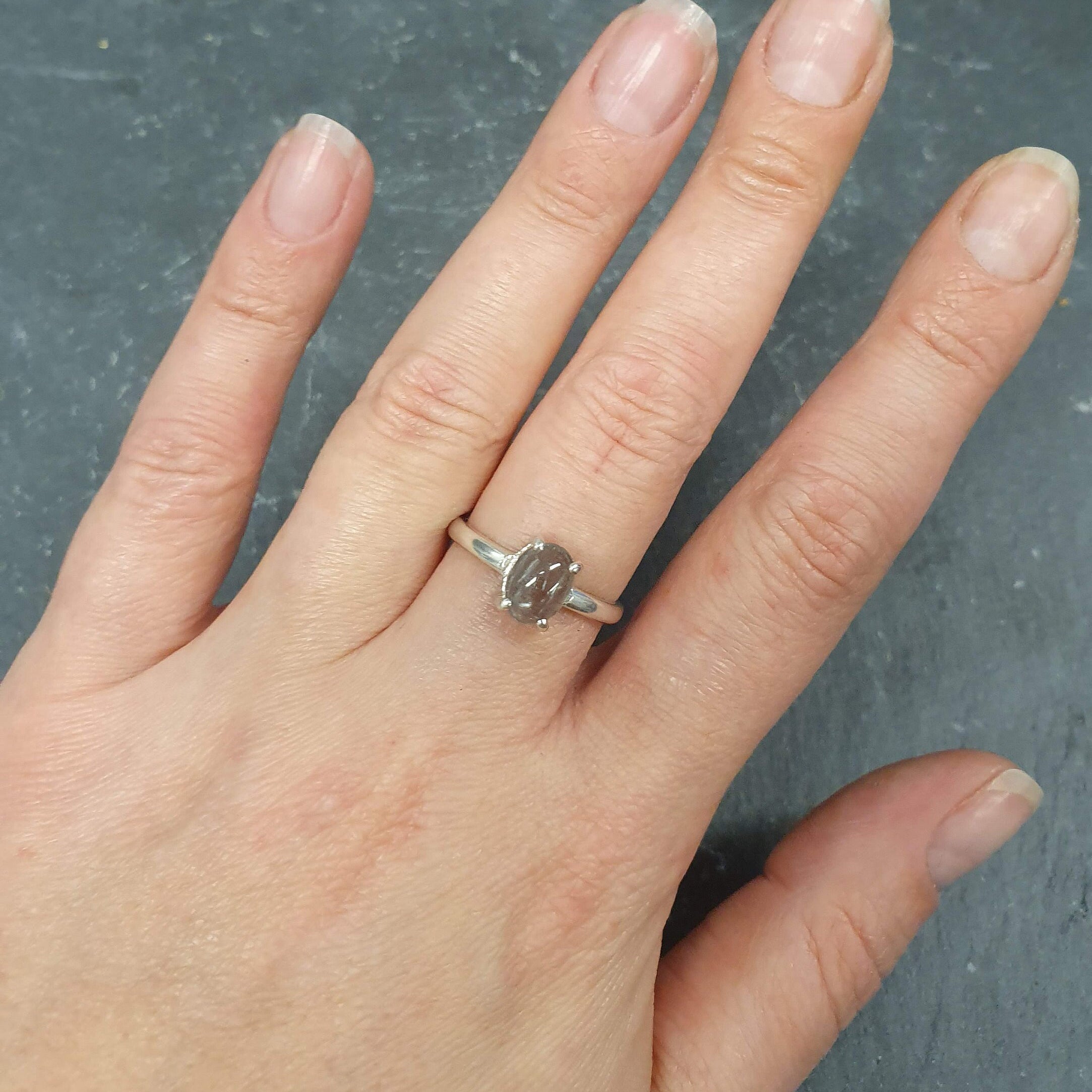 Blue Tourmaline Ring, Natural Tourmaline Ring, October Birthstone, Solitaire Oval Ring, Blue Vintage Ring, October Ring, Solid Silver Ring