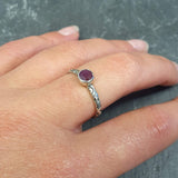 Natural Ruby Ring made in 925 Sterling Silver with Round Natural Red Ruby in Bezel setting, July Birthstone gift idea, symbolizes nobility, purity, and passion, ideal for everyday wear and perfect for birthday gifting and special occasions.