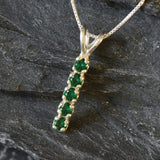 Created Emerald Pendant made in 925 Sterling Silver with Round Created Green Emerald in Channel-Set setting, May Birthstone gift idea, symbolizes, ideal for everyday wear and perfect for birthday gifting and special occasions.