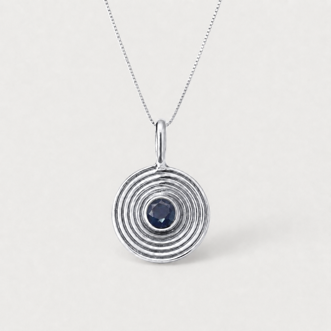 Natural Sapphire Pendant made in 925 Sterling Silver with Round Natural Blue Sapphire in Bezel setting, September Birthstone gift idea, symbolizes sincerity, truth, and faithfulness, ideal for everyday wear and perfect for birthday gifting and special occasions.