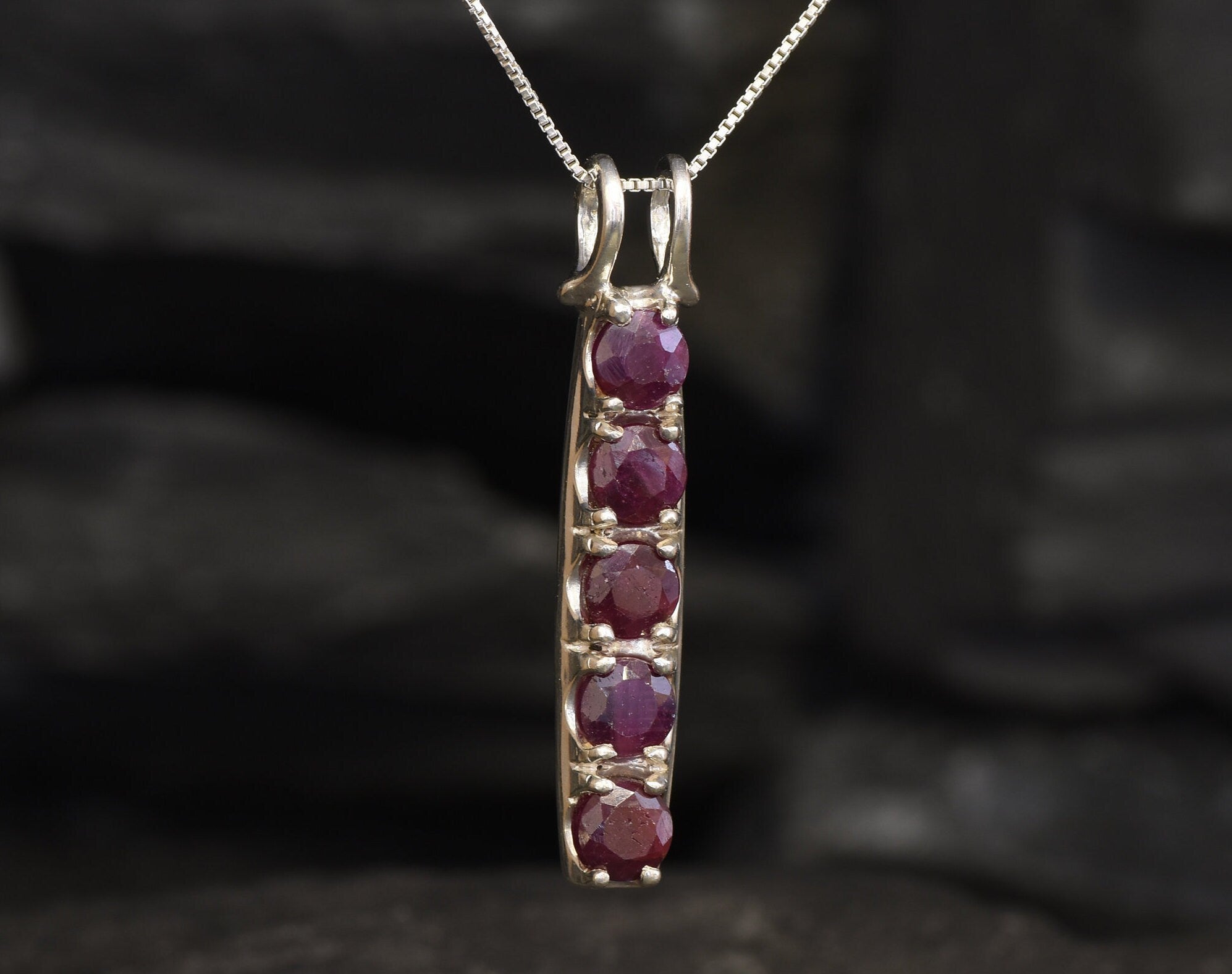 Delicate 925 Sterling Silver Natural Ruby Pendant, July Birthstone gift, symbolizes passion and nobility, perfect for special occasions.