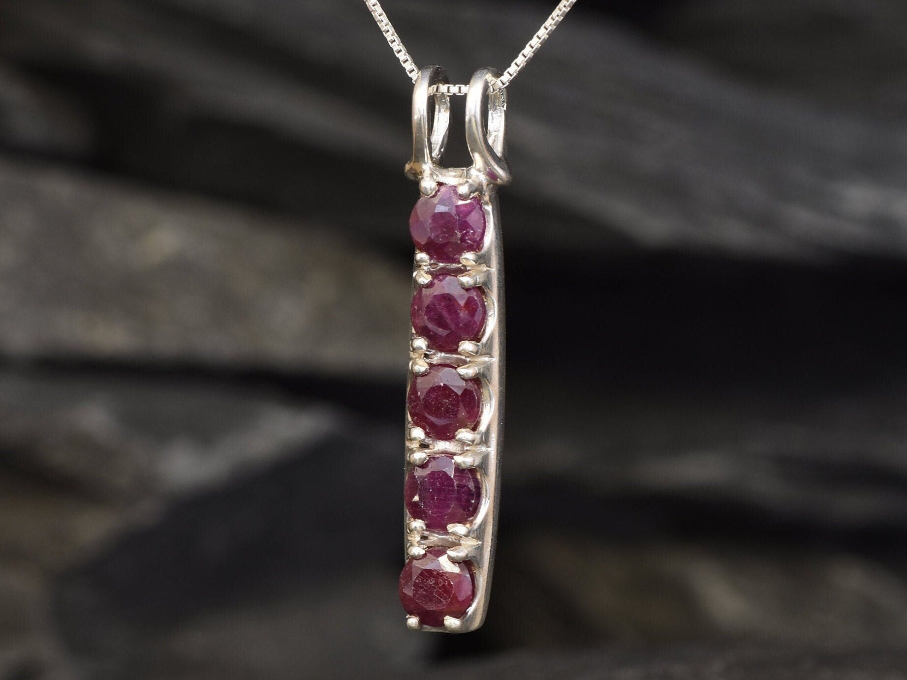 Natural Ruby Pendant made in 925 Sterling Silver with Round Natural Red Ruby in Prong setting, July Birthstone gift idea, symbolizes nobility, purity, and passion, ideal for everyday wear and perfect for birthday gifting and special occasions.