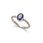 Iolite Ring, Natural Iolite Ring, Purple Diamond Ring, Solitaire Ring, Vintage Rings, Purple Iolite Ring, Promise Ring, Silver Ring, Iolite