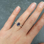 Iolite Ring, Natural Iolite Ring, Purple Diamond Ring, Solitaire Ring, Vintage Rings, Purple Iolite Ring, Promise Ring, Silver Ring, Iolite