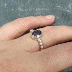 Iolite Ring, Natural Iolite Ring, Purple Diamond Ring, Solitaire Ring, Vintage Rings, Purple Iolite Ring, Promise Ring, Silver Ring, Iolite