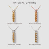 Vertical Citrine Pendant - Natural Citrine Necklace, Yellow Gemstone Pendant